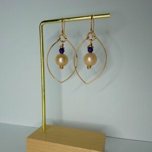 Amethyst Pearl Earrings
